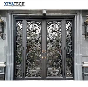 Xiyatech יוקרה חיצונית מודרנית דלת כניסה נגד גניבת ברזל יצוק דלת כניסה ראשית לגינה וילה - Product Image 1