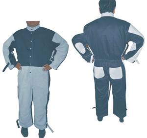 Traje de cuero con chorro de arena, bata hecha de cuero de vaca de primera calidad, forro interior de algodón, 260 gsm - Product Image 1