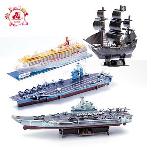 Porte-avion jouets éducatifs pour enfants, modèle de <span class=keywords><strong>Puzzle</strong></span> en papier, modèle <span class=keywords><strong>3D</strong></span> de navire de <span class=keywords><strong>pirate</strong></span>, pour enfants - Product Image 1