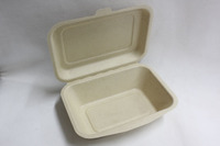 Bagasse de canne à sucre jetable 600ml avec logo personnalisé Boîte à lunch à clapet biodégradable écologique