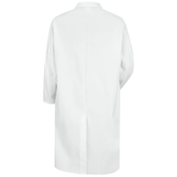 Blouse de laboratoire blanche en gros, à boutons-pression, 3 poches, manches longues, uniforme de travail pour laboratoire, usine alimentaire, boucher