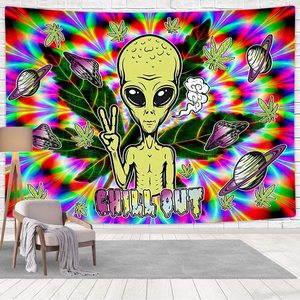 <span class=keywords><strong>Tapisserie</strong></span> Alien Trippy, <span class=keywords><strong>tapisserie</strong></span> <span class=keywords><strong>murale</strong></span> psychédélique avec motif de champignons, <span class=keywords><strong>tapisserie</strong></span> en polyester colorée avec imprimé galaxie spatiale pour la décoration <span class=keywords><strong>murale</strong></span> de la chambre à coucher - Product Image 3