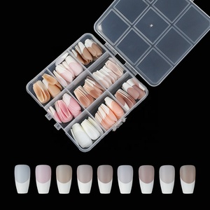 High Quality Simple <strong>Black</strong> <strong>Designs</strong> Short Square Full Cover Artificial Fake <strong>Nails</strong> Kit <strong>French</strong> <strong>Tip</strong> Press on <strong>Nails</strong> - Product Image 6