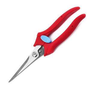 Sécateur semi-automatique pour fruits, en acier inoxydable, avec poignée en plastique rouge, outil de jardinage manuel pour la taille des arbres fruitiers - Product Image 5