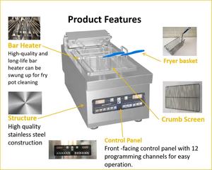 Friggitrice Elettrica Professionale Chefwin 9L 6KW da Banco con Doppio Cestello per Friggere Pollo - Product Image 3