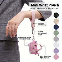 Tas Jinjing Kain Katun Portabel untuk Wanita dan Anak-anak, Dompet Kartu Kecil, Dompet Mini, Gantungan Kunci, Kantong Ganda yang Dapat Dilepas, Tas Pergelangan Tangan Kanvas