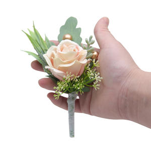 2023 flores boda fiesta de graduación decoración nupcial dama de honor novio Bestman blanco seda Artificial Rosa flor muñeca ramillete - Product Image 3