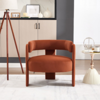 Fauteuil d'appoint en velours confortable pour salon, style Mid-Century, idéal pour chambre, bureau ou lecture, livraison gratuite aux États-Unis