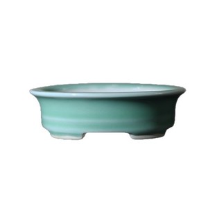 Maceta de Cerámica para Bonsái con Esmalte Celadón, Mini Maceta para Suculentas del Tamaño de una Palma - Product Image 5