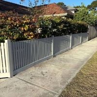 Pagar Piket Vertikal Atas Rata dari Aluminium Alloy Hitam, Dilapisi Bubuk Anti Karat, Modern, Privasi, Ukuran Kustom untuk Rumah Villa