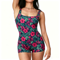 Combinaison de yoga une pièce pour femme, personnalisée, imprimé floral recyclé, extensible dans les quatre sens, anti-transpiration, pour fitness et entraînement