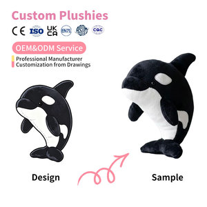 Peluche Orca Personnalisée en Gros, Jouet en Peluche Doux en Forme d'Animal Marin, Grande Baleine <span class=keywords><strong>Killer</strong></span> en Peluche, Fabrication OEM/ODM pour Cadeau Enfant et Décoration de Crèche - Product Image 1