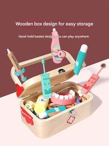 Jouets en <span class=keywords><strong>bois</strong></span> pour jeux de rôle préscolaires, simulation de jeu de rôle infirmière, ensemble de jouets de médecin - Product Image 3