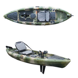 Kayak de pesca sentado en la parte superior para una persona de un solo asiento, bote de Kayak de pesca a la venta con pedal de 10,5 pies PE certificado CE Canoa VK - Product Image 4