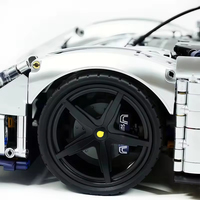 Y18004 Coche Deportivo Técnico F80 Supercar Escala 1:8 Bloques de Construcción Gris Plateado Genial Modelo de Coche de Carreras Rompecabezas Juguete DIY Regalo de Cumpleaños