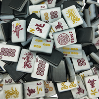 Coffret Cadeau Mahjong Américain Luxe Léger Oh Mine Mahjong – Coffret Cadeau Haut de Gamme Noir à 4 Niveaux pour Festivals et Anniversaires