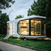 Casa Contenedor Móvil de Aluminio Impermeable Tipo Cápsula Espacial Prefabricada de Lujo, 2 Recámaras, para Hotel, Villa o Apartamento