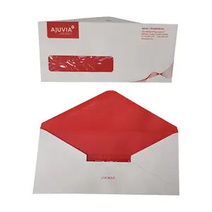 공장 사용자 정의 양면 인쇄 흰색 크래프트 종이 메일 링 봉투 PVC 창 봉투 보이지 않는 씰링 접착제