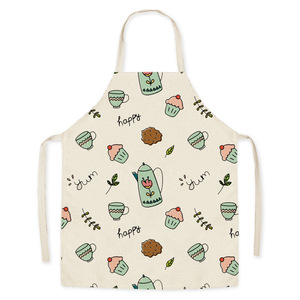 Nouveau tablier de cuisine en lin léger d'été unisexe Tablier de ménage en polyester sans manches avec design de fruits réutilisable - Product Image 3