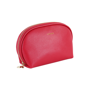 Sac cosmétique en cuir PU en forme de coquille à rayures, personnalisé pour femmes, vente en gros d'usine, sac de maquillage promotionnel mignon en forme de coquille - Product Image 1