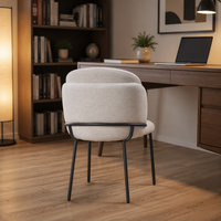 Chaises de salle à manger en velours avec pieds en métal rembourrés, style nordique moderne et luxueux pour restaurant