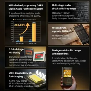 Reproductor de Audio Digital FiiO M33 R2R MP3 HIFI DAC XMOS XU316 Snapdragon 680 8GB 128GB Pantalla Full HD de 5.5' HI-RES - Product Image 6
