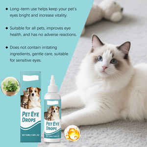 Removedor de Manchas de Lágrimas para Perros y Gatos, Glicerina, Pantenol, Natrio PCA, Alivia la Picazón en los Ojos, Limpieza Suave, <span class=keywords><strong>Gotas</strong></span> Oftálmicas para Mascotas con Lanosterol - Product Image 4