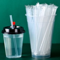 Pailles à boire en PP à pointe pointue de 6 mm, colorées, noires, transparentes, emballées individuellement, pailles fines pour thé au lait, jus, café en gros