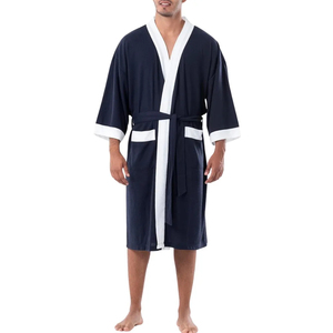Albornoz de Lujo para Hombre, Cómodo, Térmico, Transpirable, de Secado Rápido, de Algodón y Bambú, Informal, para Descansar y Relajarse, Grueso, para Invierno - Product Image 1