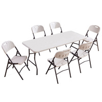 Table de pique-nique pliable en plastique légère et moderne pour l'extérieur, hauteur réglable, imperméable, 120 cm, rectangulaire, avec structure métallique, personnalisable