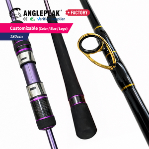 Canne à pêche en eau salée 180cm 22/28kg 30+40T en fibre de carbone avec porte-moulinet FUJI et anneaux FUJI, canne de jigging lent pour thon et marlin - Product Image 4