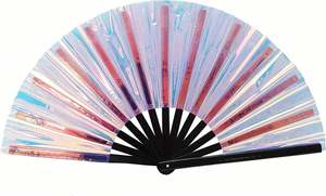 Éventail en PVC imprimé en bambou 33 cm, style classique traditionnel sculpté en forme d'ange, pour la promotion publicitaire, idées de nouveaux produits - Product Image 2