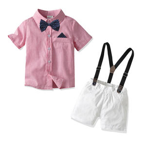 Ropa de Verano para Bebés, Conjuntos de Ropa para Bebés y Niños, Traje Formal de Esmoquin para Caballero, Mono a Rayas, Pantalones, Conjuntos - Product Image 5