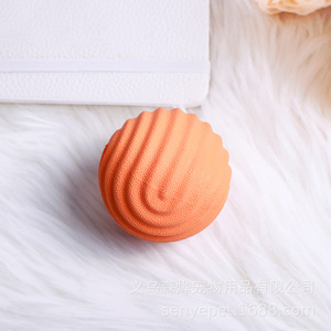 Pelota de juguete para mascotas para masticar, limpiar los dientes, higiene dental, pelota sólida con patrones multicoloridos de TPR para perros. - Product Image 3