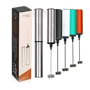 2023 Bestseller 3-Gang einstellbare elektrische Milch schäumer Handheld USB elektrische Matcha Schneebesen Batterie mit 3 Schaum