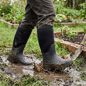 <span class=keywords><strong>Bottes</strong></span> de pluie en néoprène antidérapantes pour hommes et femmes, hauteur genou, imperméables, pour l'agriculture, la boucherie, la chasse - Product Image 1