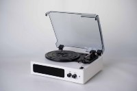 Vente flash : tourne-disque vinyle à entraînement par courroie 3 vitesses avec haut-parleurs stéréo intégrés, entrée/sortie RCA AUX