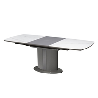 Nouvelle table basse en ardoise brillante Table basse ovale de luxe moderne et légère pour la maison. Table en marbre extensible nordique, 4 places din