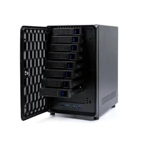 NAS-caja de servidor de almacenamiento portátil mini itx 8 bay, servidor de intercambio en caliente para almacenamiento en la nube