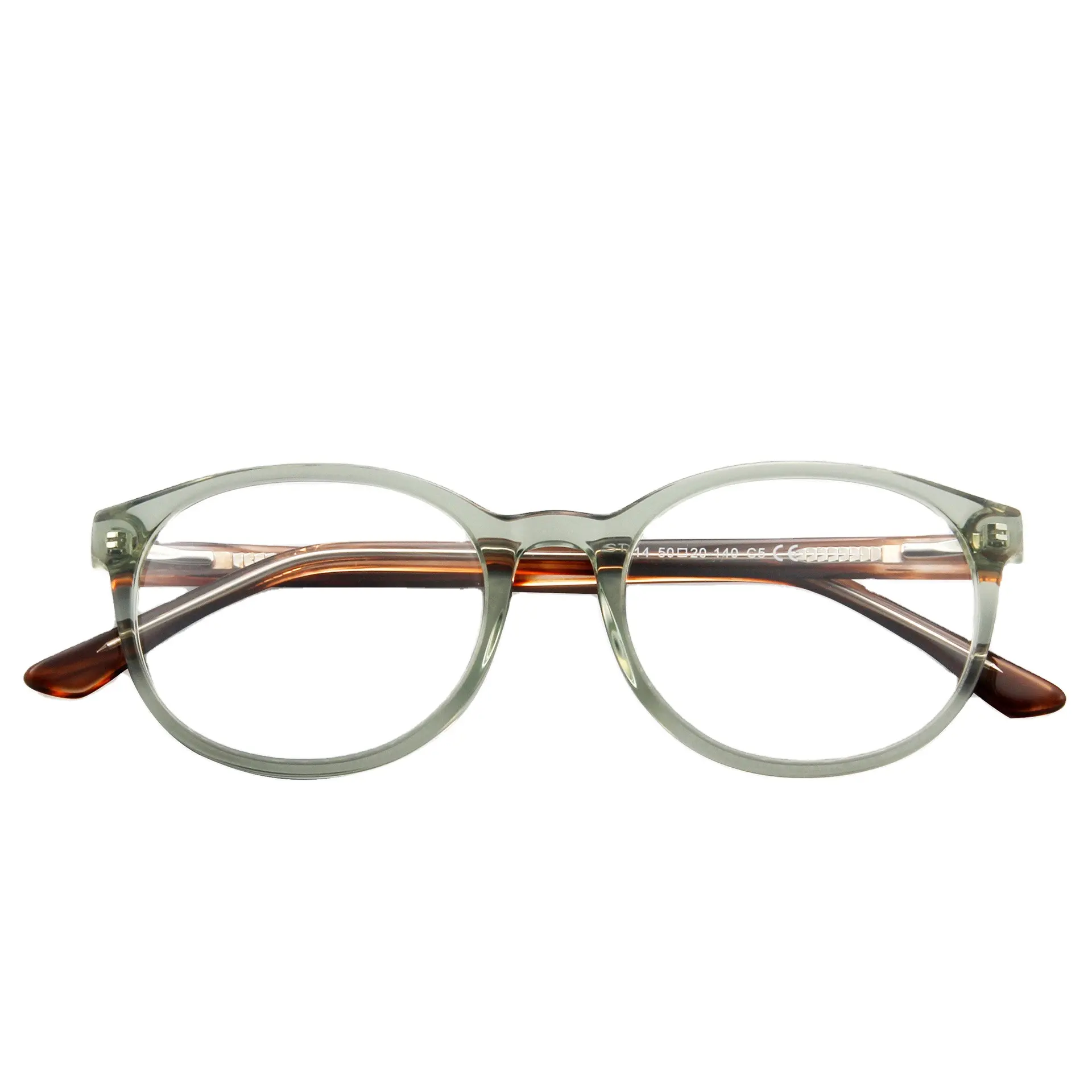 Optische Brillen fassungen aus grünem Oliven acetat für Unisex-Brillen Myopic Lenses Pre script ion Spring Hinge Transparente Brillen