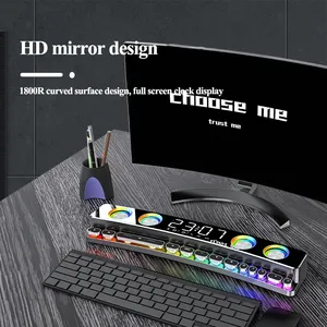 Kablosuz BT oyun hoparlör SOAIY SH39 ile LED ışık ev bilgisayarı masaüstü HiFi 3D çevre renkli bas Subwoofer