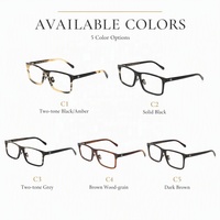 Monturas Ópticas Cuadradas Profesionales de Cuerno Natural Puro para Negocios, Lentes Fotocromáticas Anti Luz Azul, Gafas Sostenibles