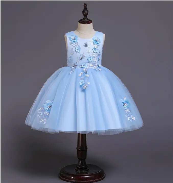 L-158 Hohe Qualität Schöne Kinder Großhandel Blume Mädchen Party Kleid Spitze Kinder Baby Mädchen Kleider