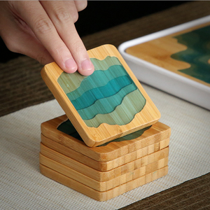 Nuovo tappetino/sottobicchiere da tè <span class=keywords><strong>in</strong></span> resina di bambù ecologico creativo - Product Image 4