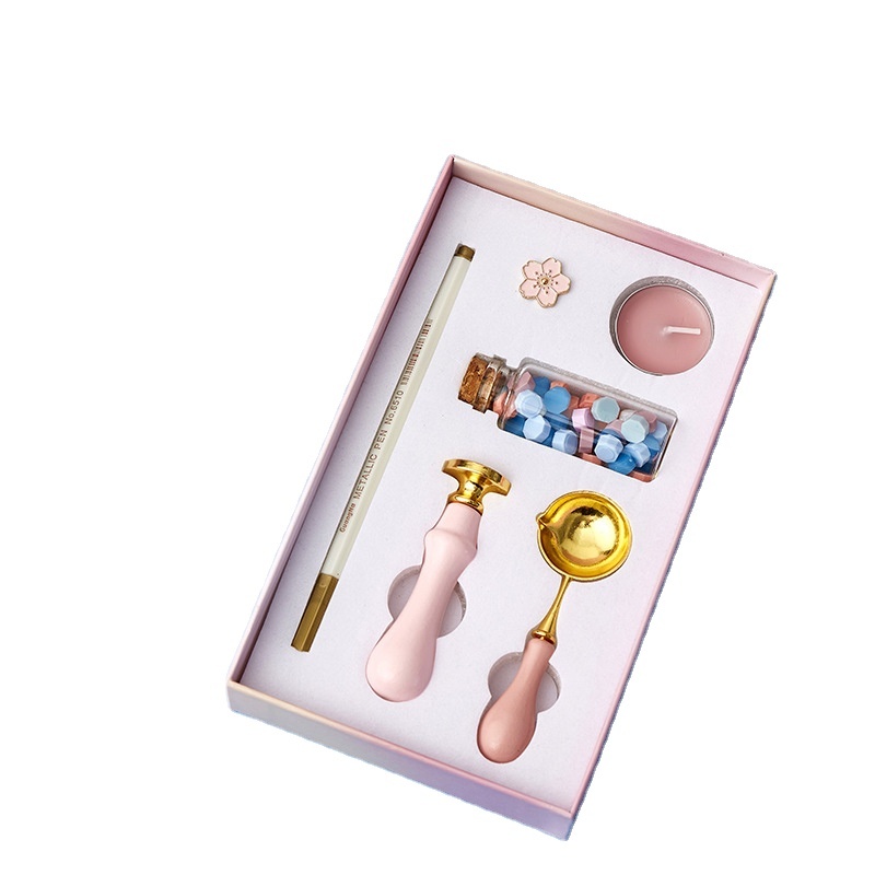 Kit Sceau De Cire Scentoria Doré - 300 Perles + 2 Tampons + Cuillère - Parfait Pour Invitations Et Cadeaux
