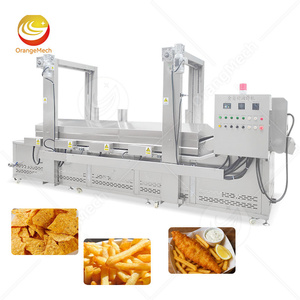 Machine à frire industrielle automatique continue pour snacks, machine à frire à convoyeur pour chips de pommes de terre croustillantes à l'oignon, friteuse - Product Image 3
