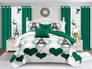 Luxe Goede Kwaliteit 9 Stuks Bedspreiding Set Katoen 9 Stuks <span class=keywords><strong>Bed</strong></span> Uitgespreid Met Gordijnen - Product Image 5