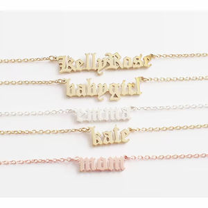 Collar de plata de ley 925 con Zirconia, joyería con nombre personalizado, chapado en oro de 18 quilates - Product Image 4