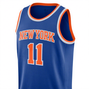Magliette da basket all'ingrosso per uomo della <span class=keywords><strong>squadra</strong></span> New York Knicks # 11 Top Senza Maniche Traspiranti in Spandex/Poliestere con Stampa Digitale Brunson - Product Image 2
