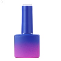 Nouveau modèle 2026, faible MOQ, flacon vide en verre pour vernis à ongles violet 10 ml, avec logo personnalisé OEM, flacon plat pour produits de beauté des ongles avec bouchons à pinceau, emballage
